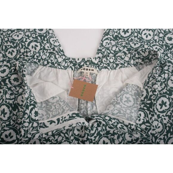 Boden Womens Linen Trousers Pants UK 14 US 10 Green White Floral R0359 NWT - Picture 7 of 8